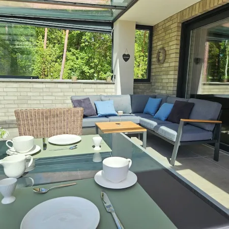 Lychensee villa with lake view, conservatory, fireplace and sauna