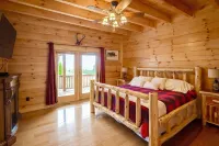 Large Mountaintop Cabin Sleeps 16! Blue Ridge Mountain Views & Wraparound Deck