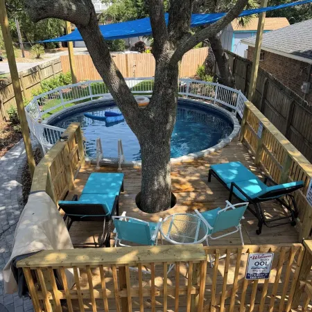 We Now Have an above Ground Pool Installed with Deck for You to Enjoy.