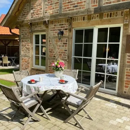 New charming half-timbered house by the lake in the idyllic Münsterland region