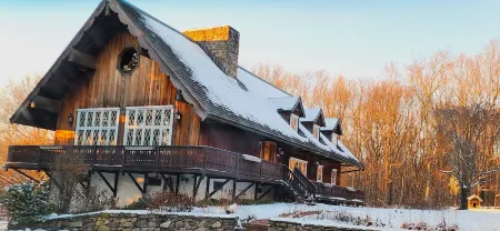 Swiss Chalet amidst sixteen acres in Litchfield Hills surrounded by land trust