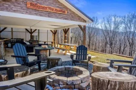 Mountain Top Retreat- amazing views, hot tub, game room, fire pit, pet-friendly