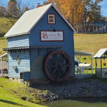 Brownstone Mill by the Pond