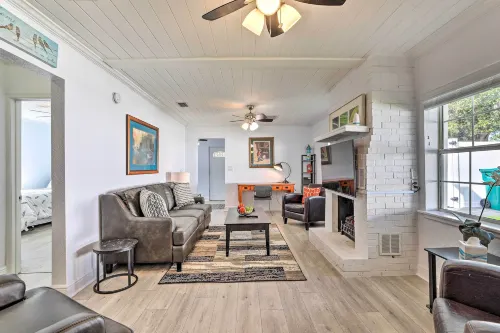 Chic Home w/ Fire Pit & Patio, Walk to Lake! - 3-Star