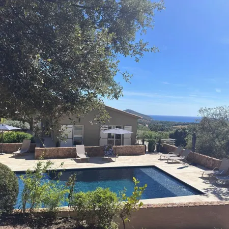 Villa with pool, between olive trees and sea - fantastic view!