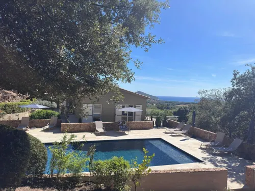 Villa with pool, between olive trees and sea - fantastic view!