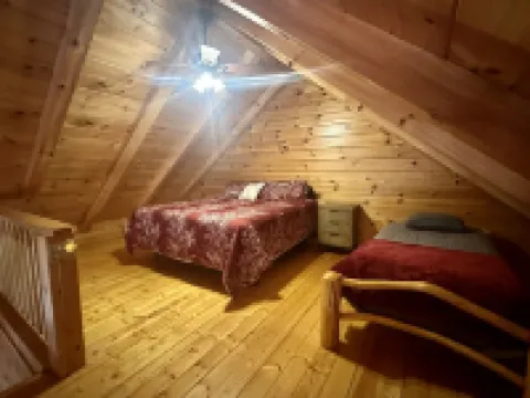 Spacious Log Cabin with Hot Tub, Fire Pit, Large Decks & Wood Fireplace