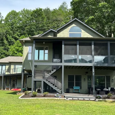 Gorgeous Lakefront Home with Mountain Sunset Views & Hot Tub!