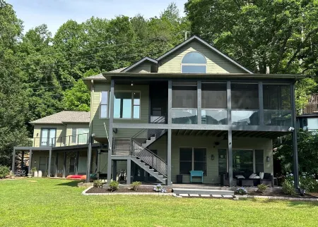 Gorgeous Lakefront Home with Mountain Sunset Views & Hot Tub!