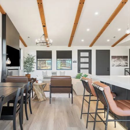 Modern Lodge Near Lake, Village, & Snow Summit Game Room, Decks, Firepit, Views
