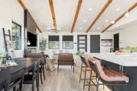 Modern Lodge Near Lake, Village, & Snow Summit Game Room, Decks, Firepit, Views