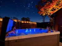 New Romantic LURAY Couples Log Cabin #3 Hot Tub Stone Fireplace Mountain View