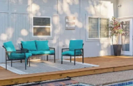 Haven House King Bed Backyard Pool