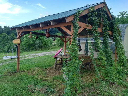 Hocking Hills A-Frame Log/Stone Cabin by the Pond-Quiet and Private