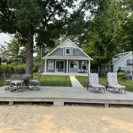 Beautiful waterfront home with private beach.