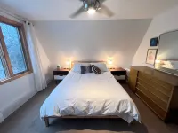Modern A-Frame on fenced, wooded Lot. Pet friendly!