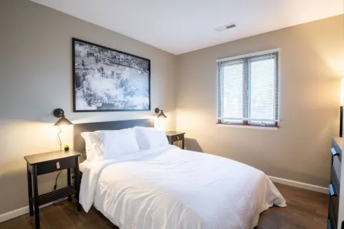 Dramatic Monochromatic Design with Modern Amenities - Cozy Chic Hoteles en Municipio de Fondulac