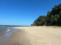 Lake Michigan 1945 Log Cabin Cottage Home North Muskegon Private Sandy Beach