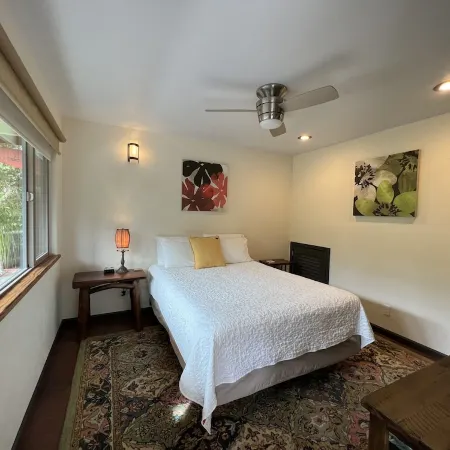 Jungle view bedroom with private entrance,outdoor private Bali style bathroom