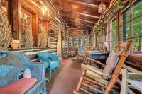 Rustic Rest Log Cabin, with hot tub and trout stream, near Poconos attractions.