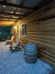 Cozy Cabin 10 Miles from ft Wood Pond View Fire Pit One Room 2 Comfy Beds.