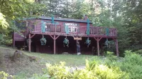 Romantic Getaway, Private Cabin Overlooking Sawyer Lake  Wifi, TV, AC, Heat