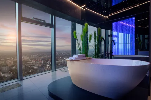 30th+ Floor Apartments in Sky Tower - badewanne