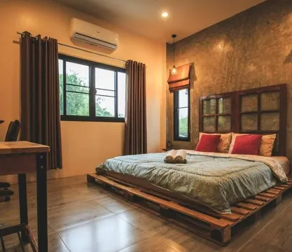 บ้านครอบครัว 2 ห้องนอน ห้องครัวเล็ก