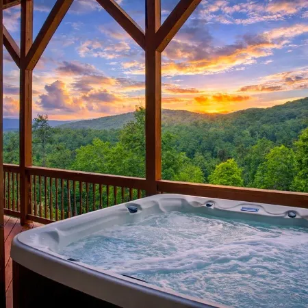Large Mountaintop Cabin Sleeps 16! Blue Ridge Mountain Views & Wraparound Deck
