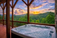 Large Mountaintop Cabin Sleeps 16! Blue Ridge Mountain Views & Wraparound Deck