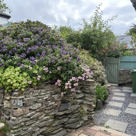 Charming  Listed Thatched Cottage with parking and short walk to sandy beach .