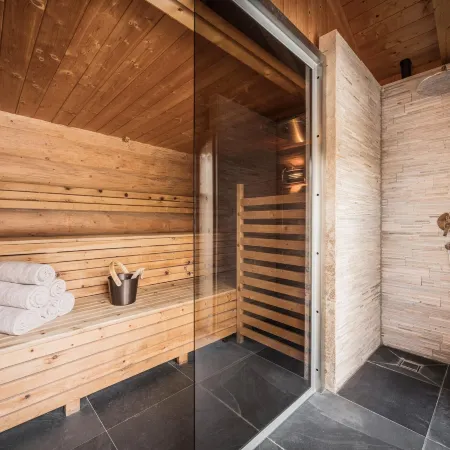 Luxury chalet with sauna in a willow roof