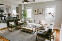 "The Carlisle" WARM MODERN STAY w/ Yard -Greyline