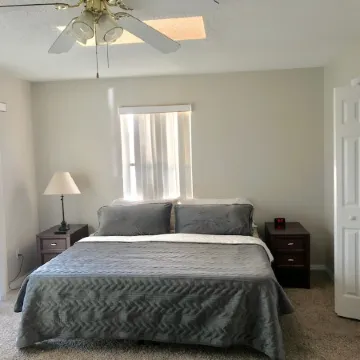 Spacious king size bed beach side and sunny