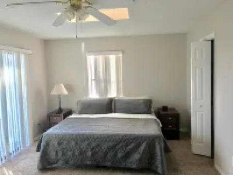 Spacious king size bed beach side and sunny