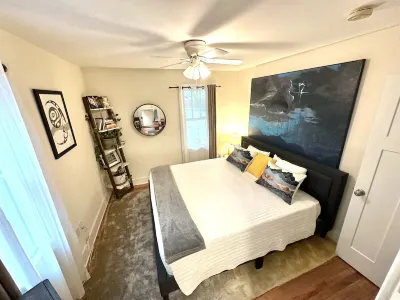 Incredible fenced in dog friendly cottage in downtown Brevard with hot tub!