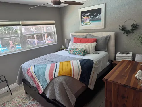 Beach house with HEATED pool one block from the beach!