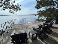 Castle Rock Lakefront Home, with pier, sand bottom, and wrap around deck