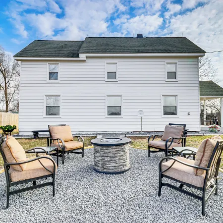 Fire Pits, Creek View: Historic Virginia Farmhouse