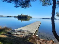 3 bedroom cabin on Crow Lake at Bull Moose Lodge. Pet friendly