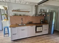 Countryside, two-level studio, built in an old barn.