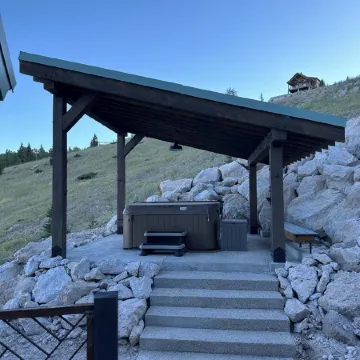 Beautiful cabin with amazing views.  By hiking, biking, skiing and trail riding