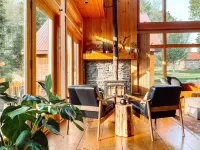 Modern Post & Beam near Stowe Village with Mountain Views and Private Waterfall