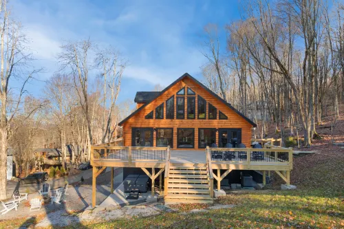 Golf Course Views and Game Room - Stunning Mountain Cabin Retreat