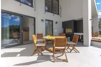 Modern villa with heated pool, whirlpool, volleyball court and mini football