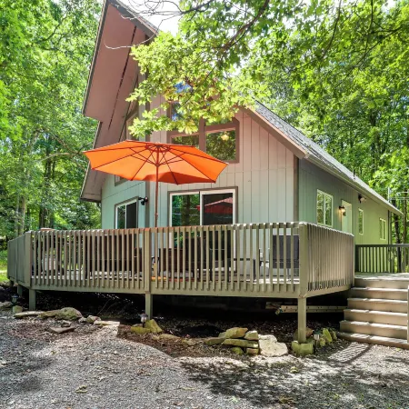 Furnished Deck and Fire Pit Poconos Outdoorsy Gem