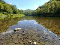 Waterfall View from Secluded 4 Bed Cabin in East Branch, NY with Mountain Views