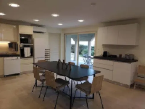 Large apartment in villa with garden and pool