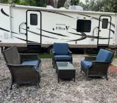 RV camper in a peaceful place