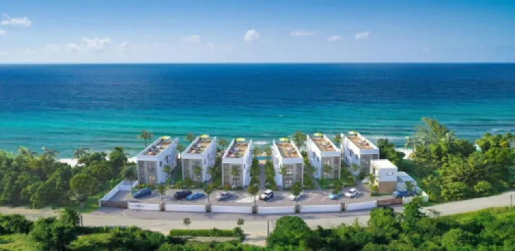 海濱住宅豪華兩卧兩衛，1-6人，露台，海灘通道花園泳池